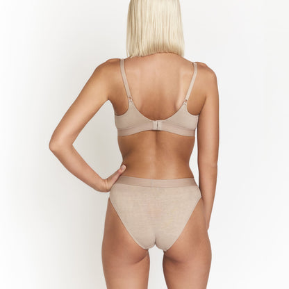 Organic Cotton & Hemp Keyhole Bra in Mocha