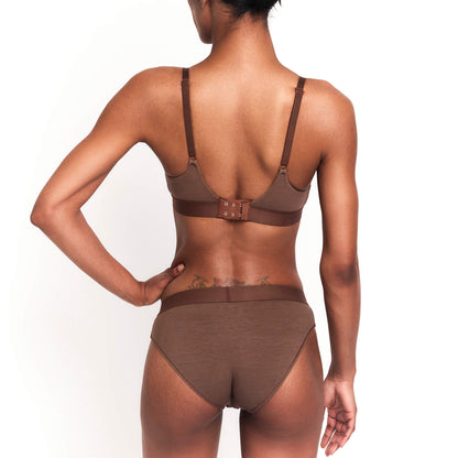Hemp & Organic Cotton Mid-Rise Brief in Chocolate
