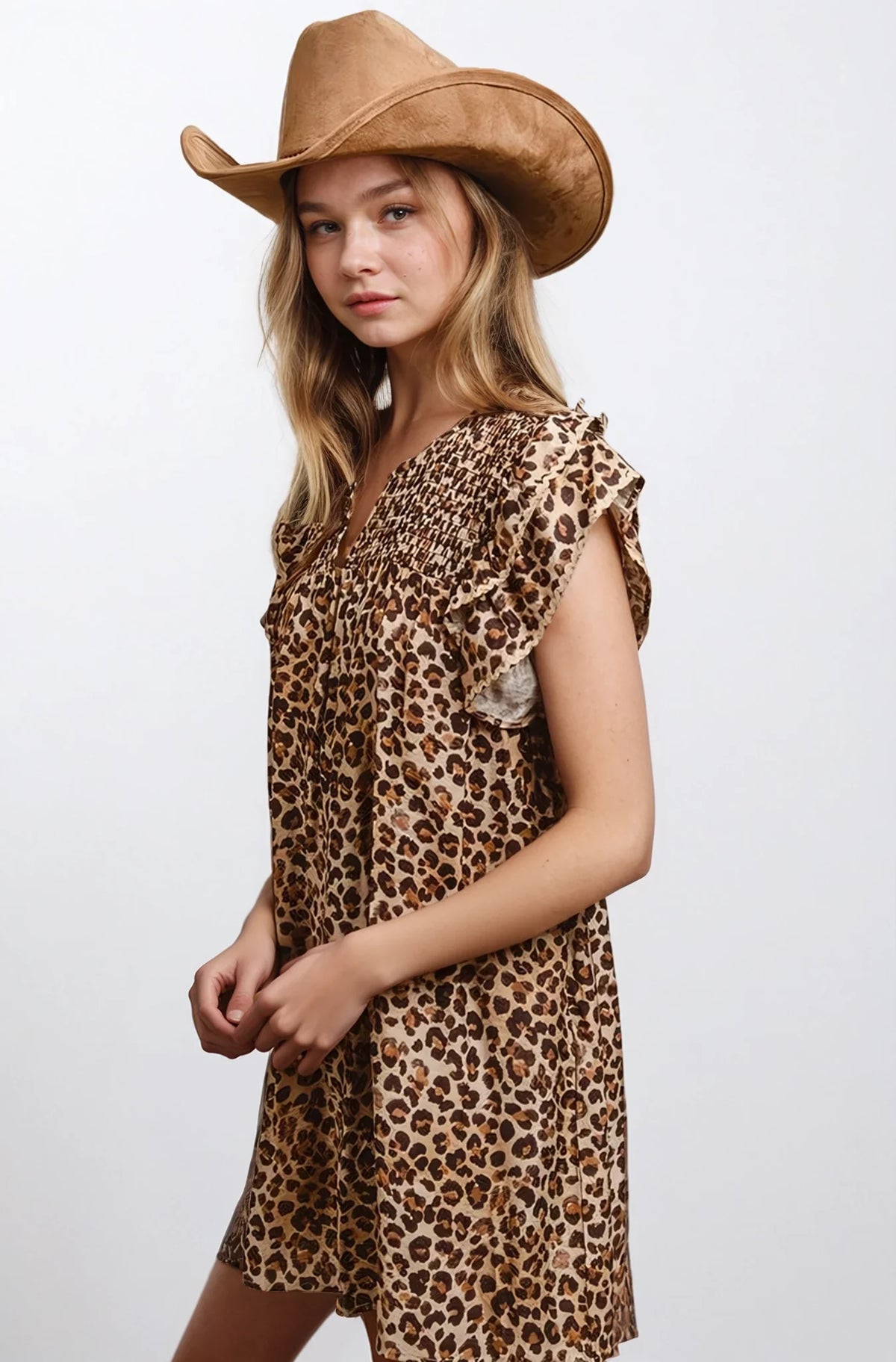 Desert Muse Leopard Ruffle Dress, alternate view (2)