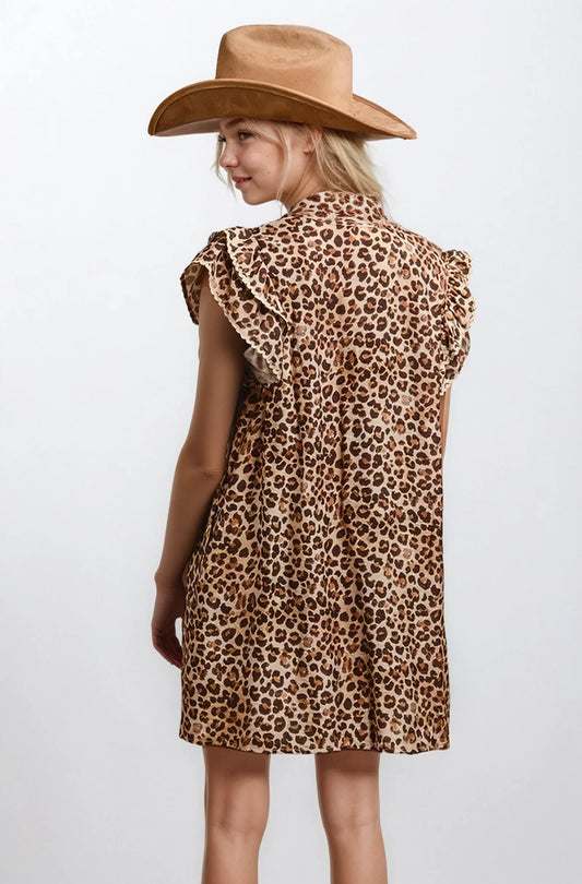 Desert Muse Leopard Ruffle Dress, alternate view