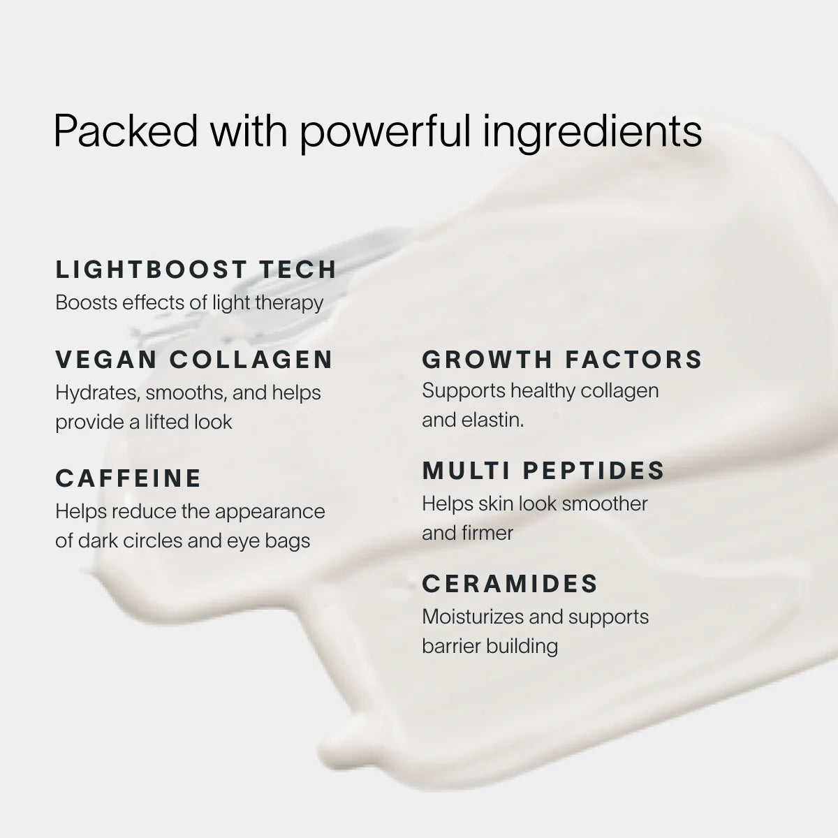Solawave LightBoost Eye Cream, key ingredients graphic