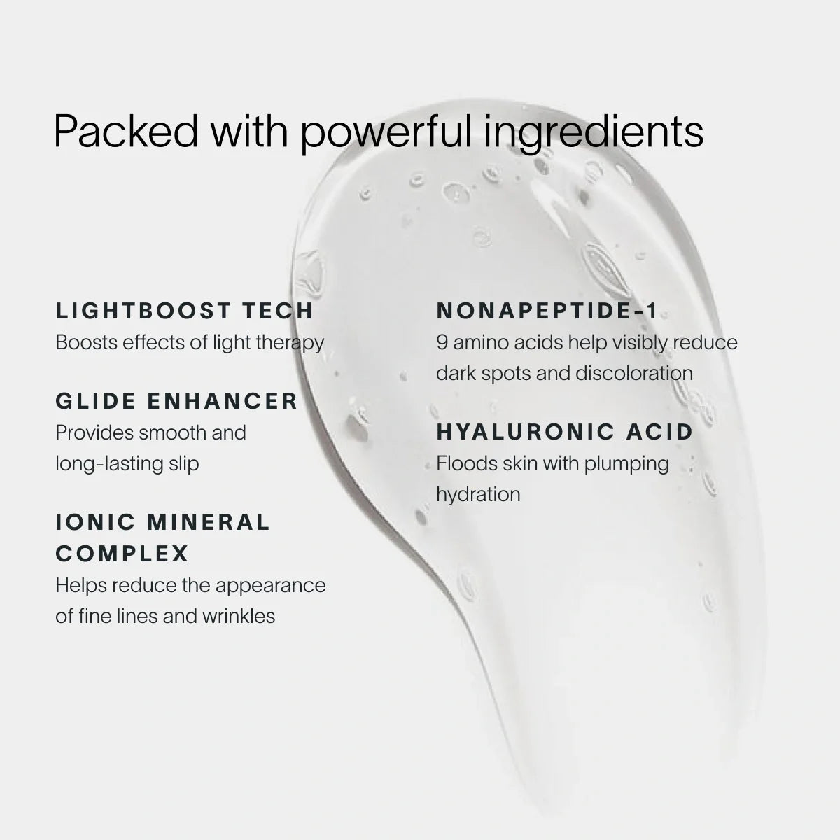 Solawave LightBoost Wand Activating Serum, key ingredients graphic