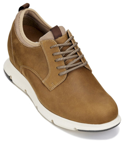 CALTO J1200 tan brown oxhide leather derby, product photo