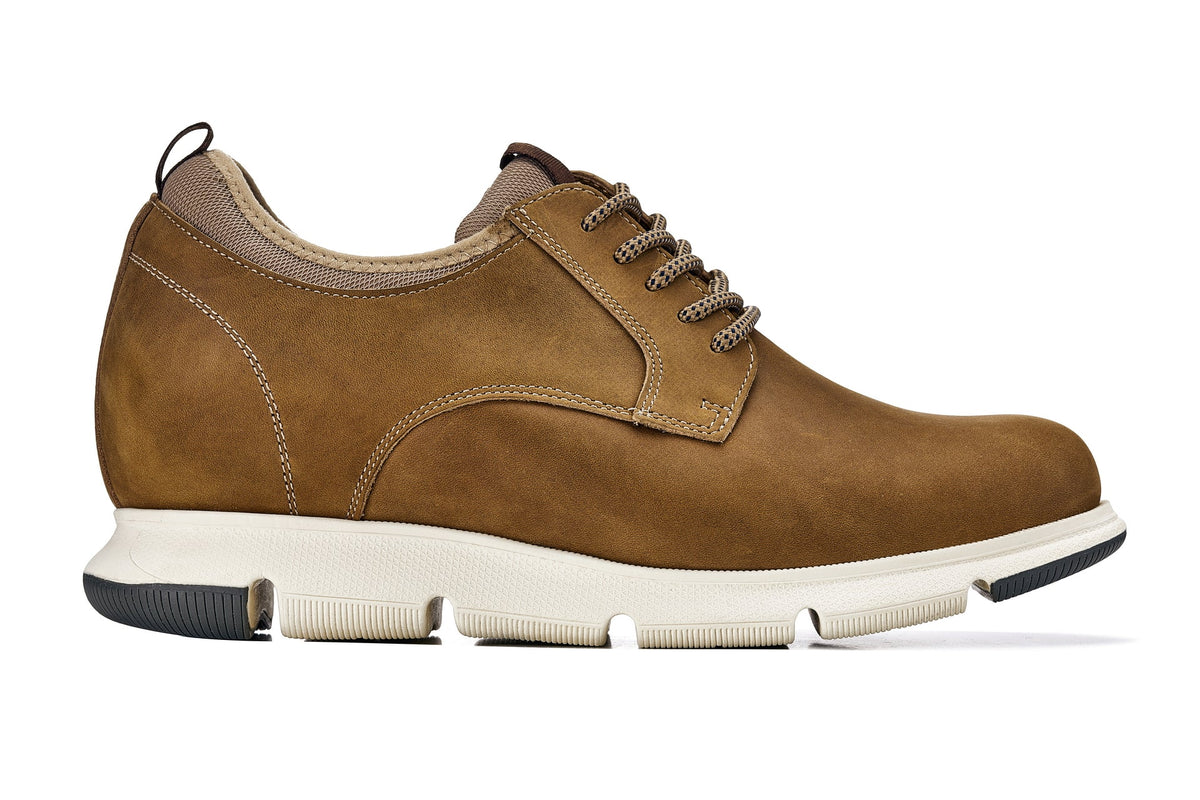 CALTO J1200 tan brown oxhide leather derby, alternate view