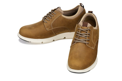 CALTO J1200 tan brown oxhide leather derby, additional angle