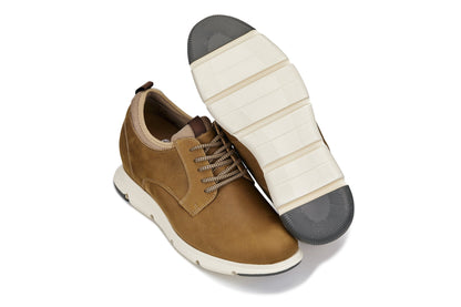CALTO J1200 tan brown oxhide leather derby, another detail view