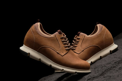 CALTO J1200 tan brown oxhide leather derby, main product photo