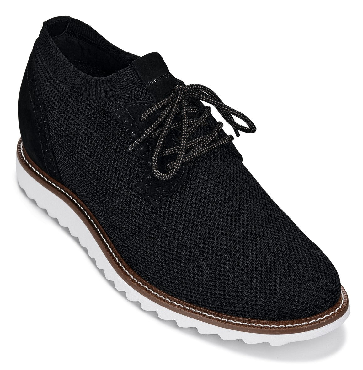 CALTO J1502 noir knit business casual shoe, product photo