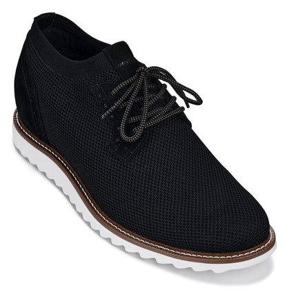CALTO J1502 noir knit business casual shoe, product photo