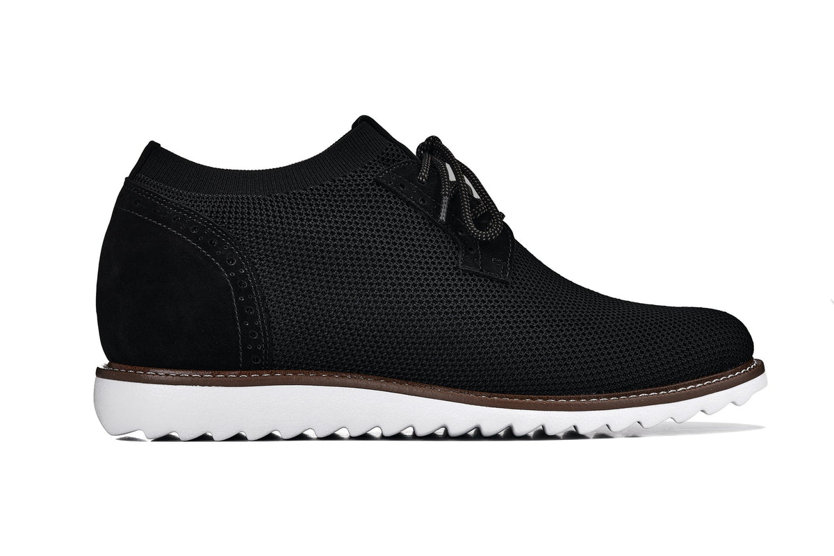 CALTO J1502 noir knit business casual shoe, alternate view