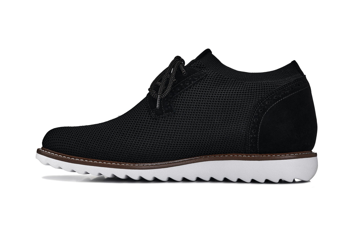 CALTO J1502 noir knit business casual shoe, additional detail
