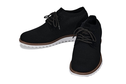 CALTO J1502 noir knit business casual shoe, additional angle