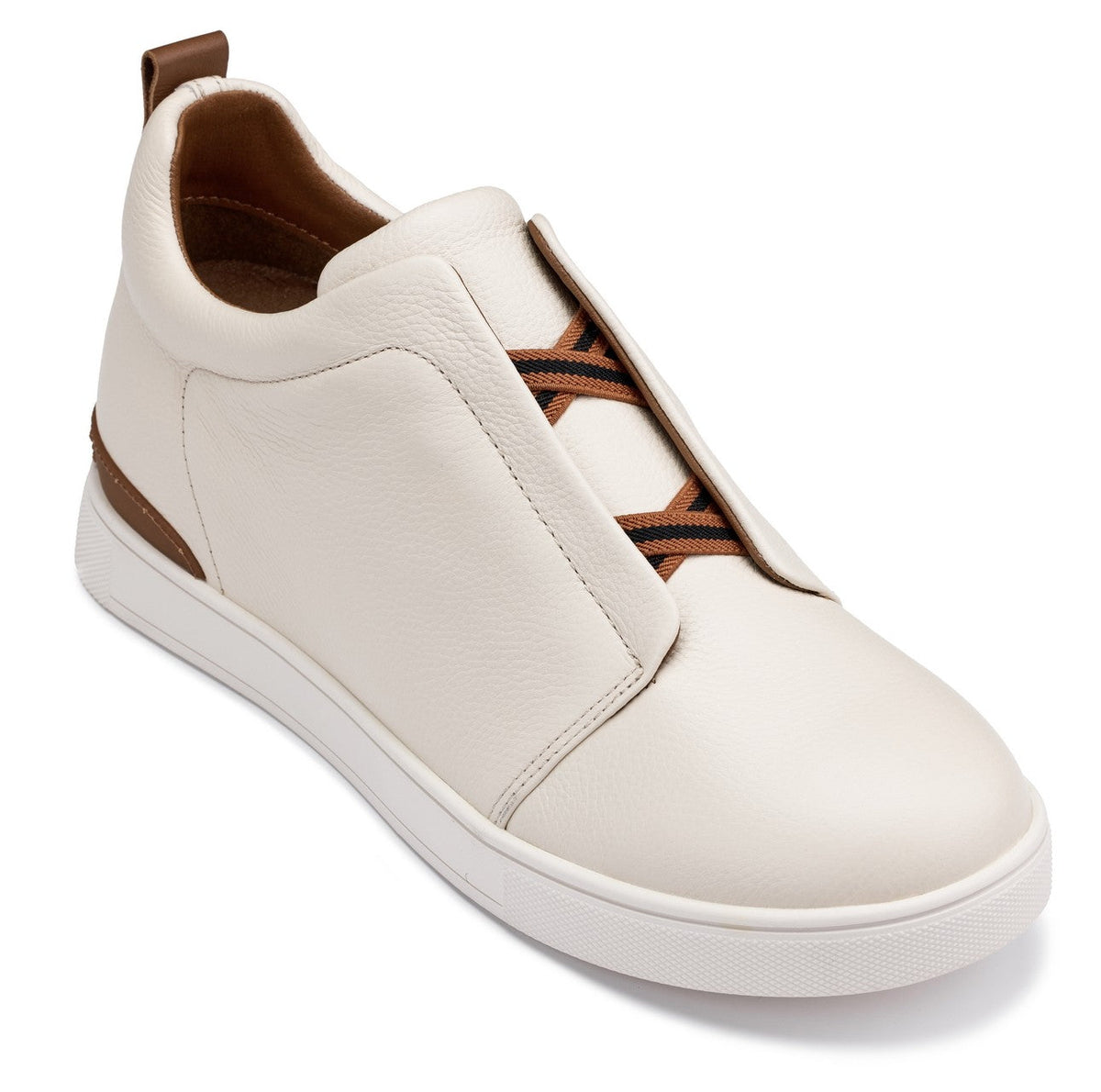 CALTO J1933 leather snoafer in off-white, product photo