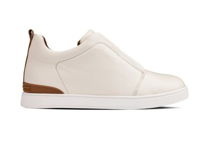 CALTO J1933 leather snoafer in off-white, alternate view