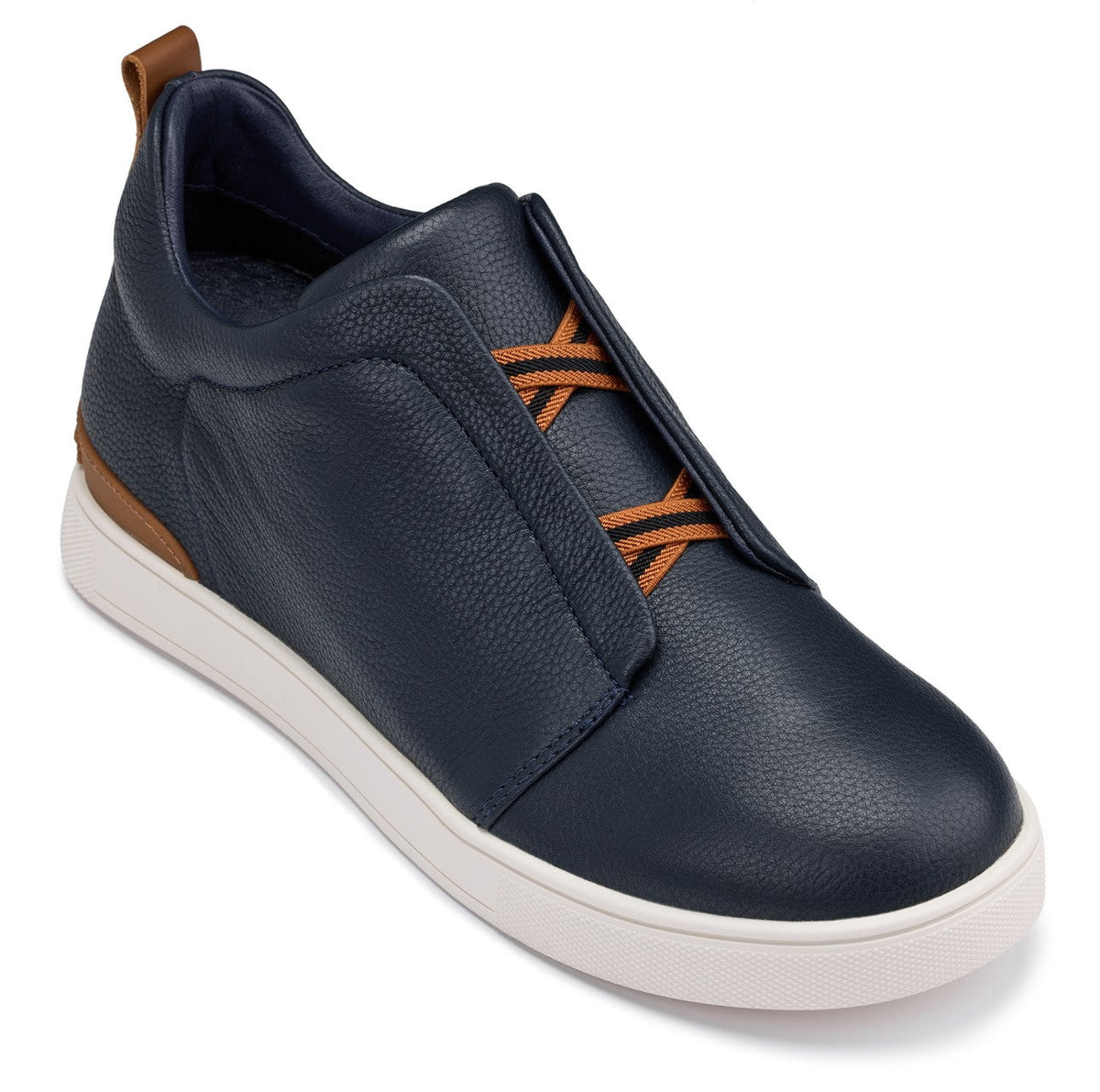 CALTO J1934 leather snoafer in navy, product photo