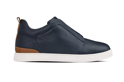CALTO J1934 leather snoafer in navy, alternate view