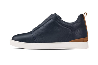CALTO J1934 leather snoafer in navy, additional detail