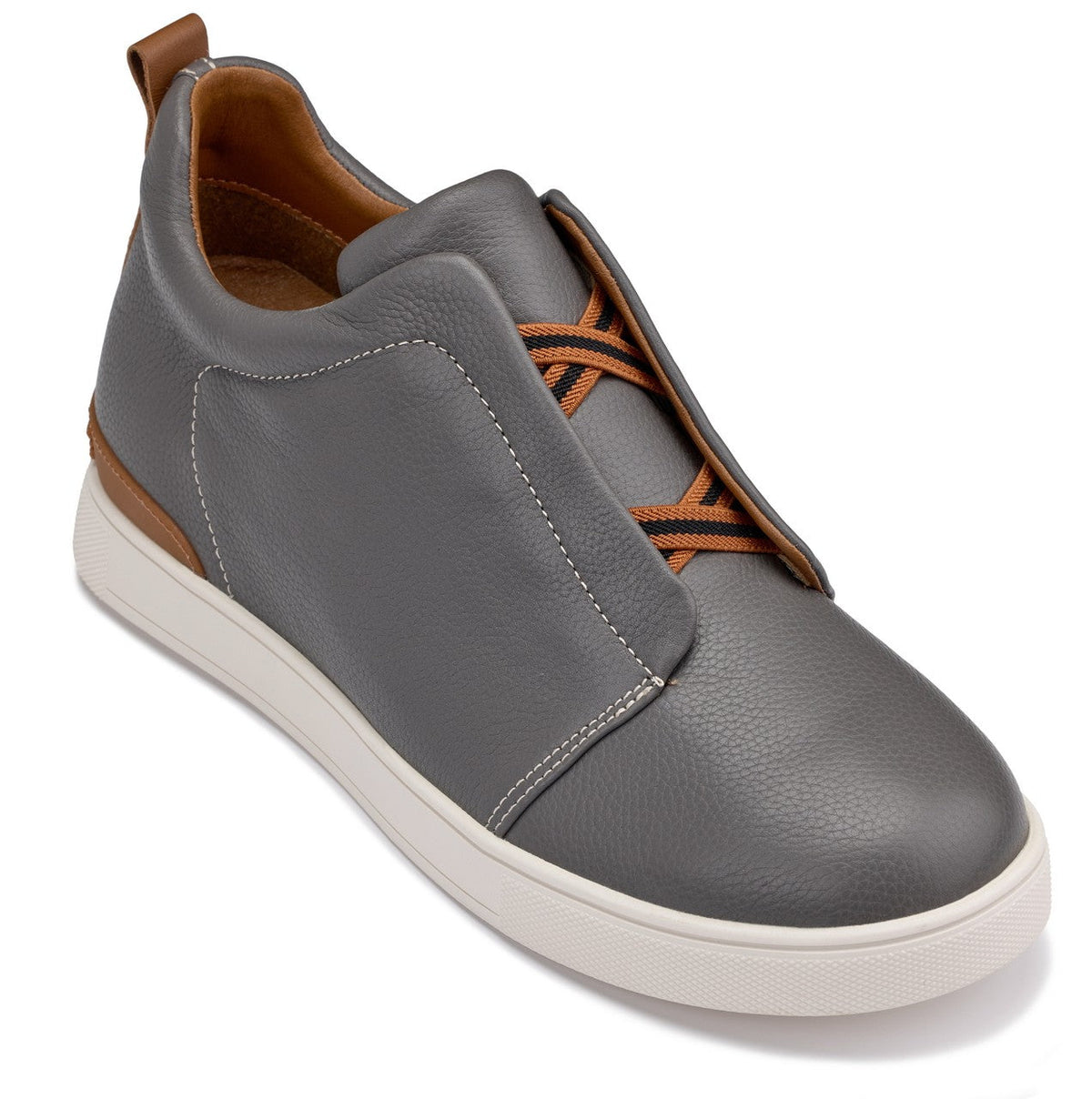 CALTO J1935 leather snoafer in grey, product photo