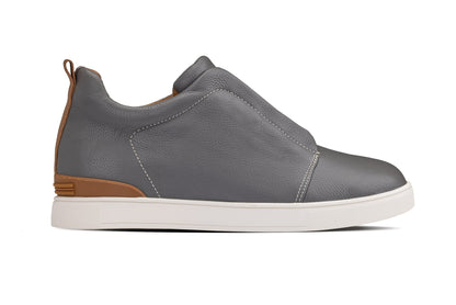 CALTO J1935 leather snoafer in grey, alternate view