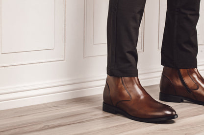 TOTO K33093 coffee brown side-zip elevator boot, additional product photo