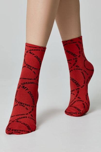 Conte Fantasy dense socks with knitted My dreams design, product photo (3)