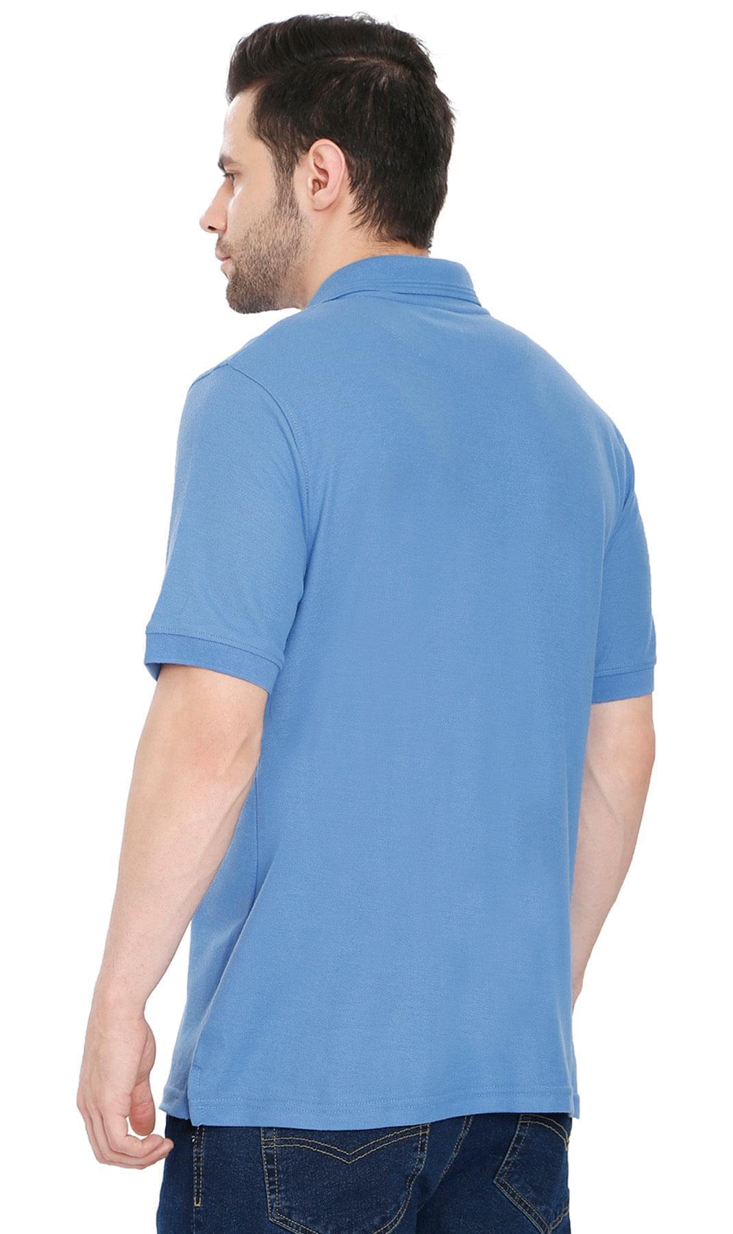 Turtle Bay men's short sleeve pique knit polo shirt in Blue, alternate view