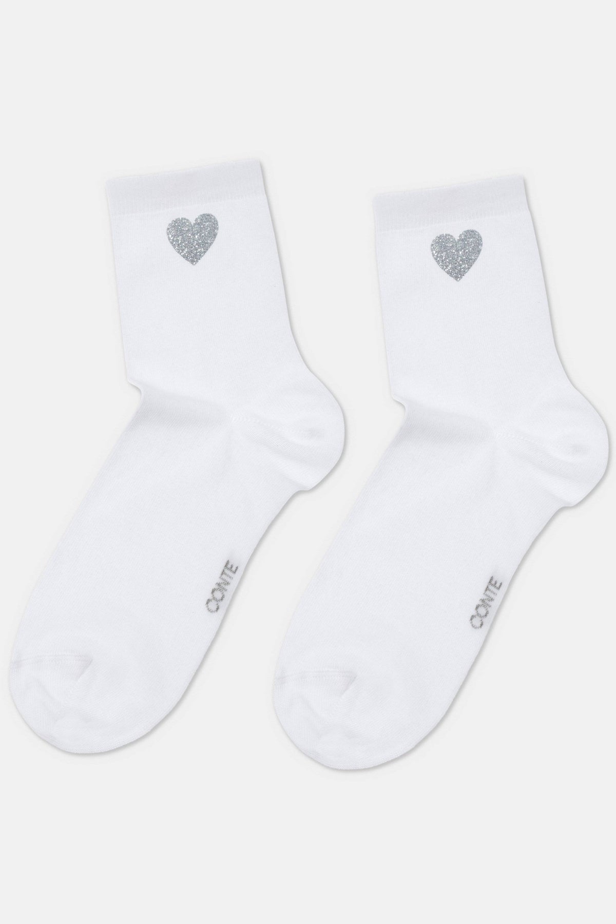Conte Classic 427 cotton socks with shimmering heart pattern, product photo (2)