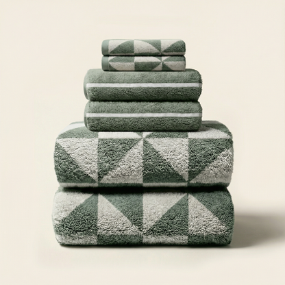 Italic Umbra Triangle-Print Australian Cotton Bath Towels