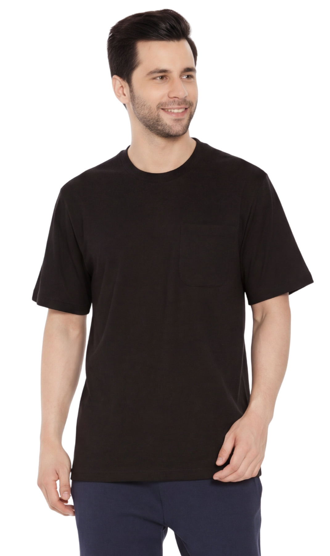 Turtle Bay men's heavyweight crew neck pocket t-shirt, alternate view