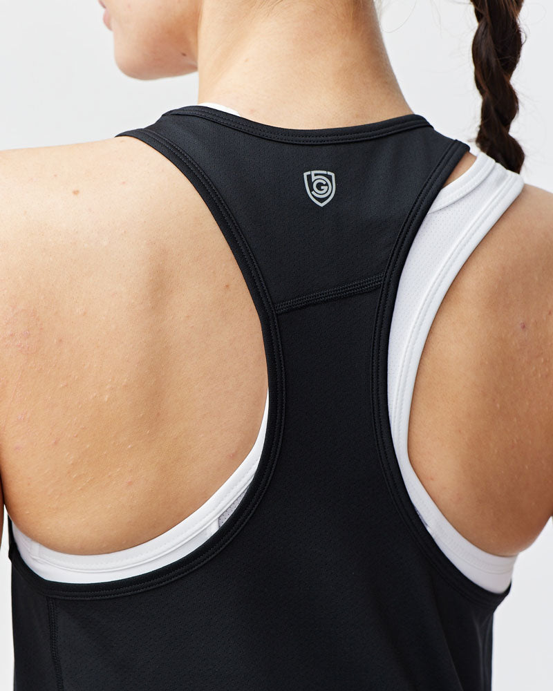 Mesh It To Me Tank in Black, additional detail