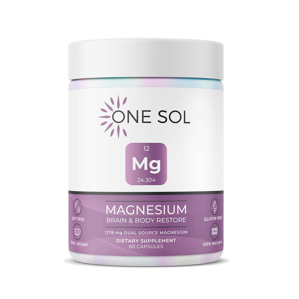 One Sol magnesium supplement container on a white background