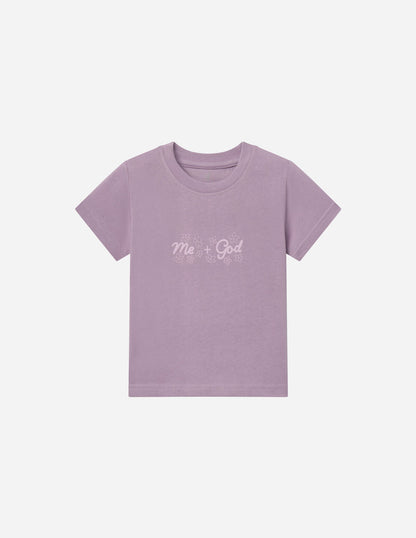 Me Plus God Kids Tee in Quiet Violet, product photo