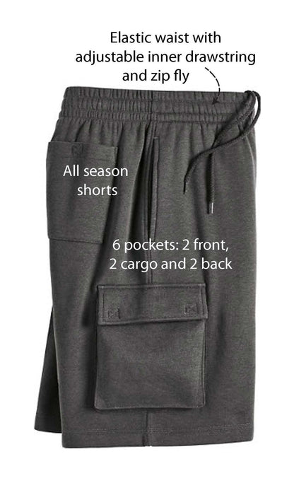 Turtle Bay men's fleece cargo shorts, product photo