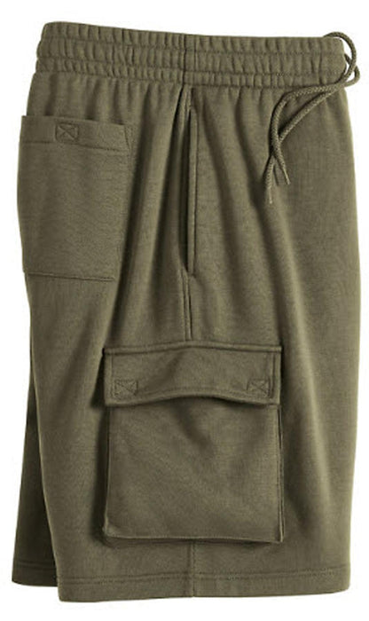 Turtle Bay men's fleece cargo shorts in Olive