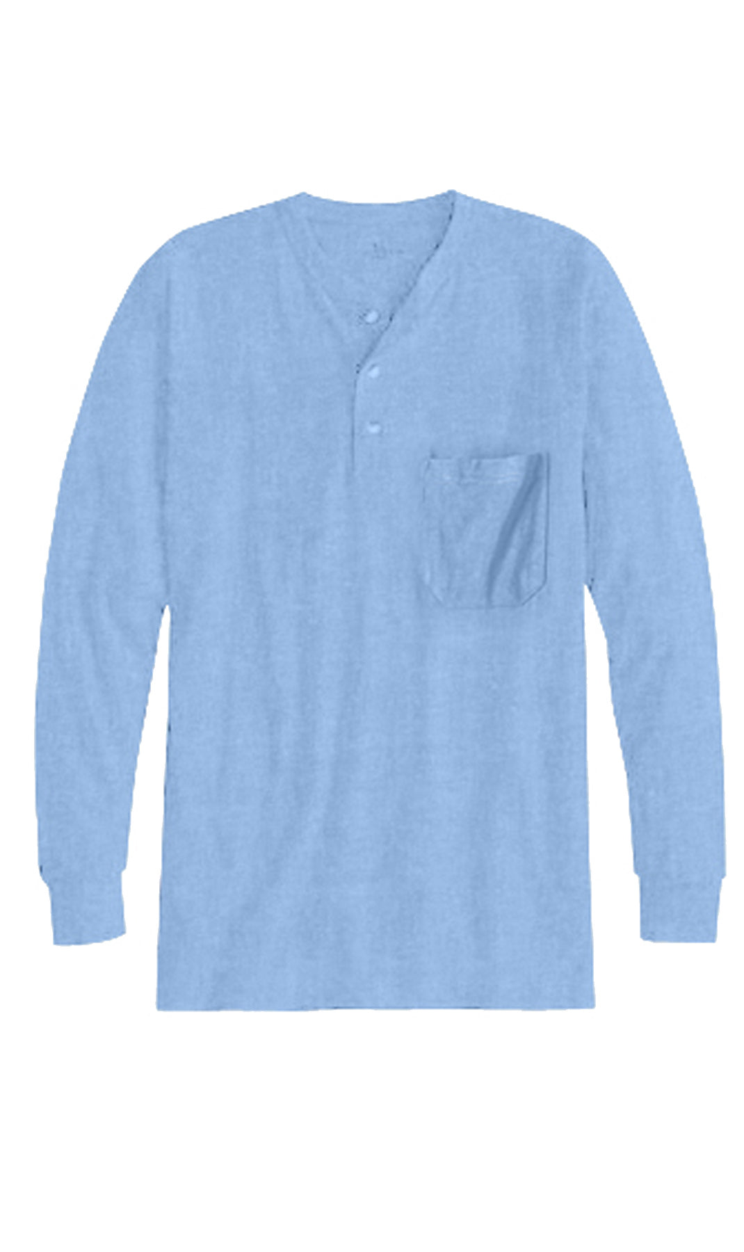 Turtle Bay men's long sleeve henley shirt in Blue Heather, alternate view