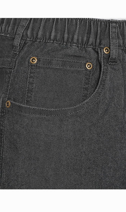 Turtle Bay men's pull-on stretch denim and twill shorts in Denim Black, pocket detail