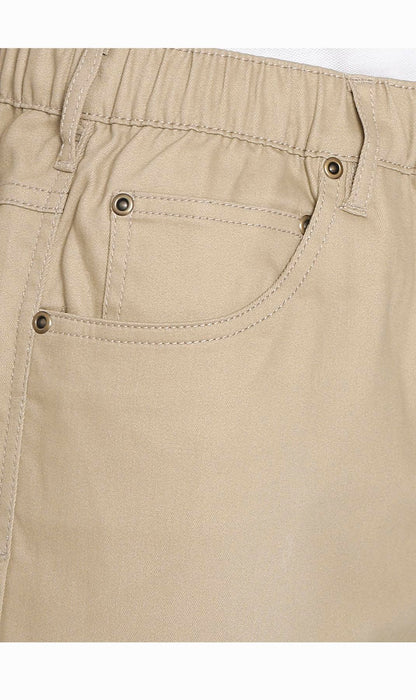 Turtle Bay men's pull-on stretch denim and twill shorts in Twill Khaki, pocket detail