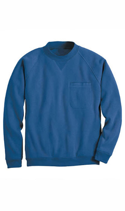 Turtle Bay men's 3-pocket fleece sweatshirt in Cobalt, flat-lay photo