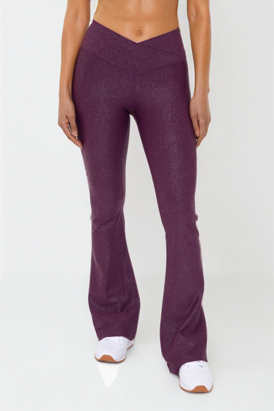 Fitkitty Culture Luxe Edge foil flare leggings, alternate view 9