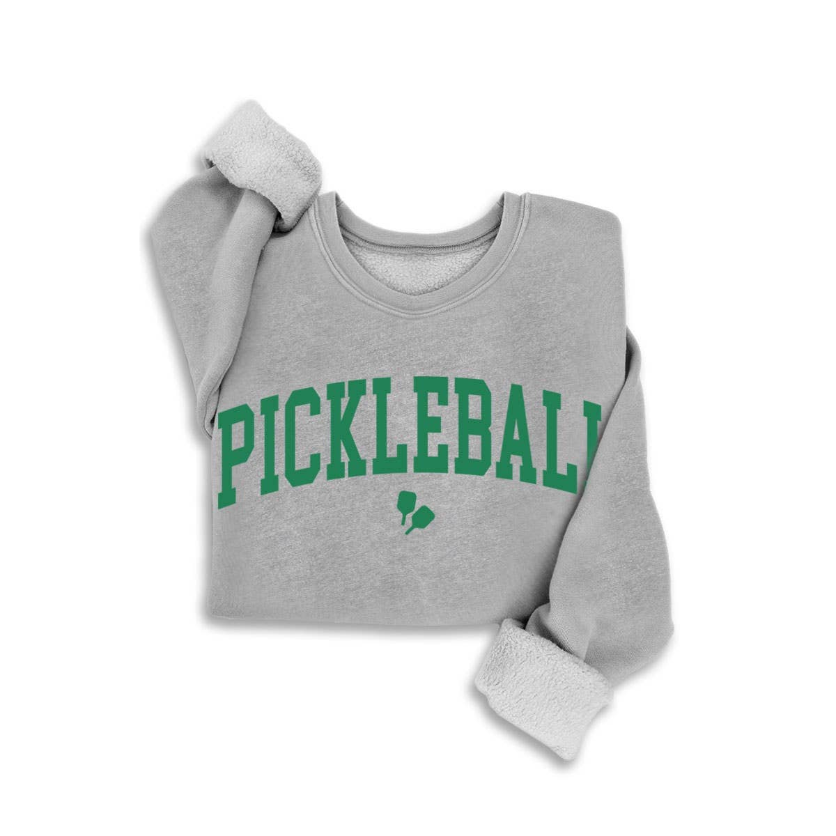 Fitkitty Culture PowerPlay Pickleball mineral wash crewneck sweatshirt, front view