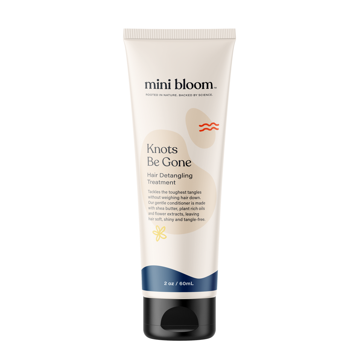 mini bloom Knots Be Gone kids hair detangling conditioner, 2 oz travel-size bottle