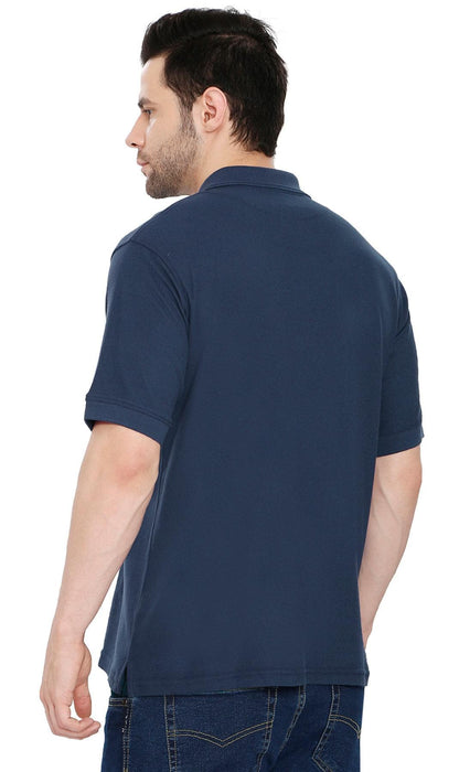 Turtle Bay men's short sleeve pique knit polo shirt in Navy, alternate view