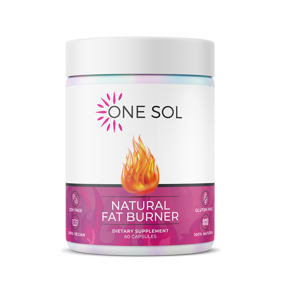 One Sol Natural Fat Burner dietary supplement container on a white background