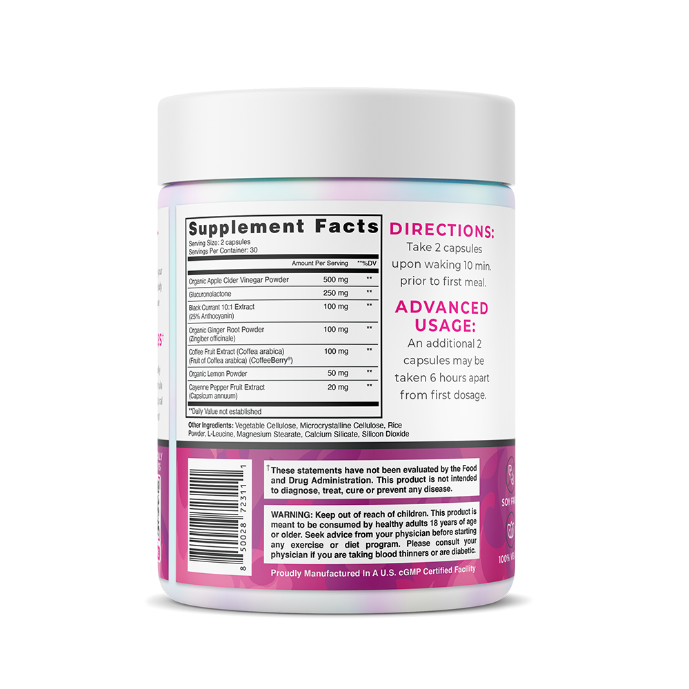 Supplement container with label showing 'Supplement Facts' and 'Directions' on a white background