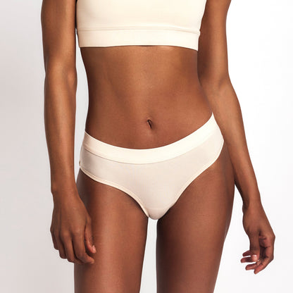 Organic Cotton Mid-Rise Brief, second on-model view on a plain background