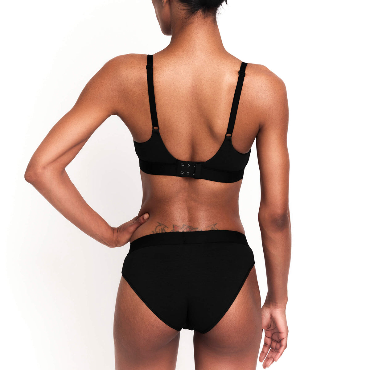 Hemp & Organic Cotton Mid-Rise Brief in Black, additional detail