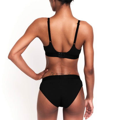 Hemp & Organic Cotton Mid-Rise Brief in Black, additional detail