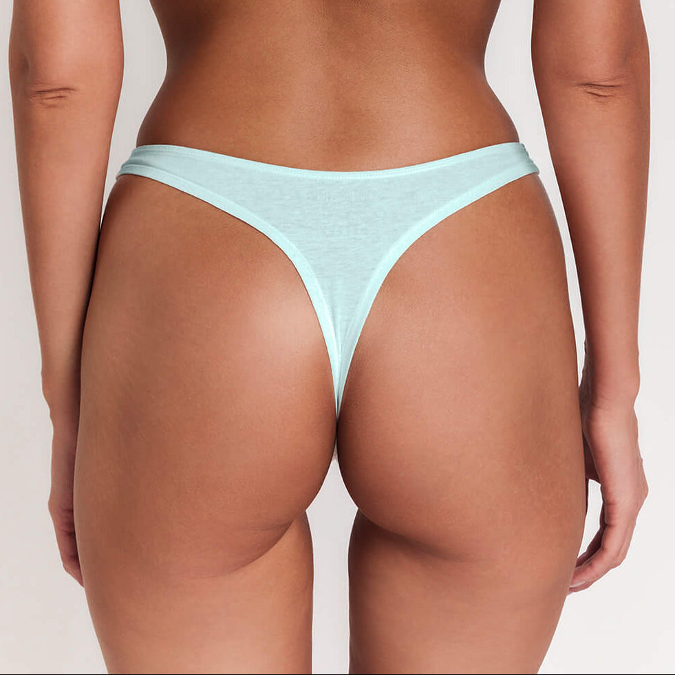 Organic Cotton & Hemp Thong in Ocean Blue, additional detail