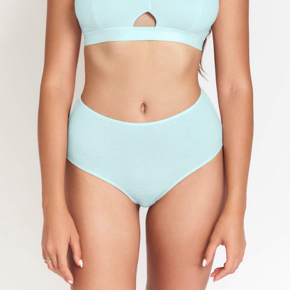 Hemp & Organic Cotton High-Rise Brief in Ocean Blue