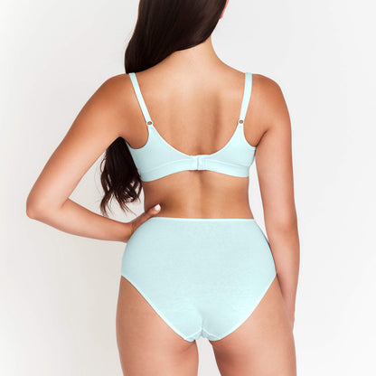 Hemp & Organic Cotton High-Rise Brief in Ocean Blue, alternate view